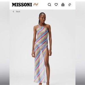 Missoni Zig Zag Print Coverup with Knot One Shoulder (NWT)